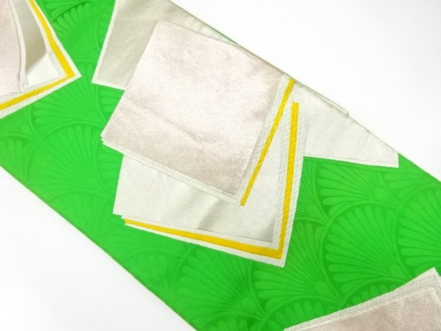 JAPANESE KIMONO / ANTIQUE FUKURO OBI / SILK / WOVEN SHIKISHI PATTERN